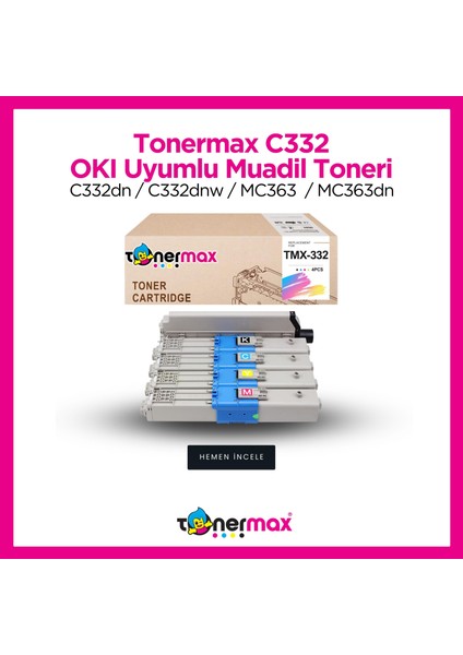 Oki C332 / MC363 Set Muadil Toneri - 3.5k Eco