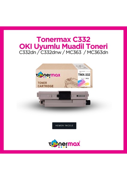 Oki C332 / MC363 Set Muadil Toneri - 3.5k Eco