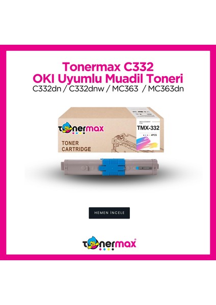Oki C332 / MC363 Set Muadil Toneri - 3.5k Eco