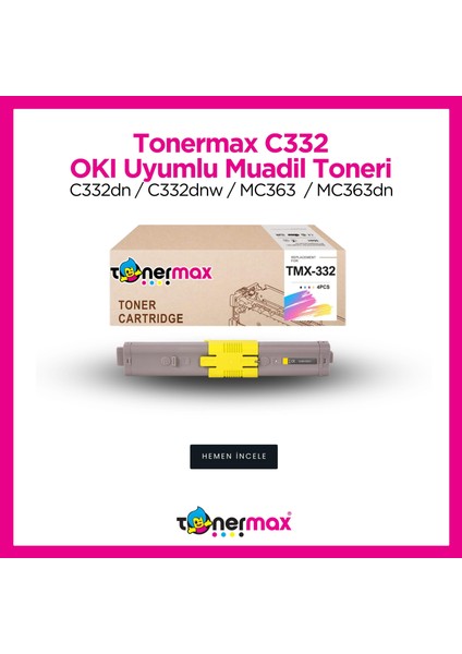 Oki C332 / MC363 Set Muadil Toneri - 3.5k Eco