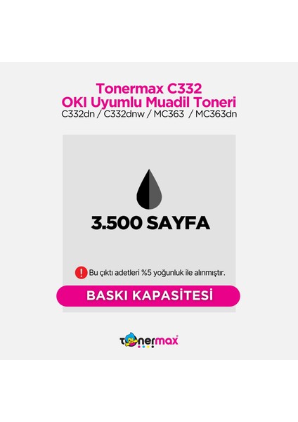 Oki C332 / MC363 Set Muadil Toneri - 3.5k Eco
