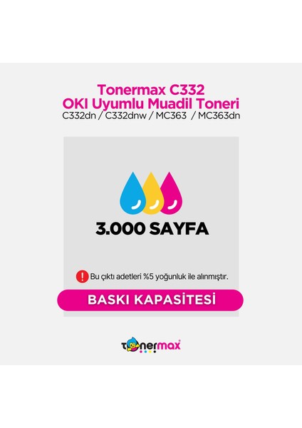 Oki C332 / MC363 Set Muadil Toneri - 3.5k Eco