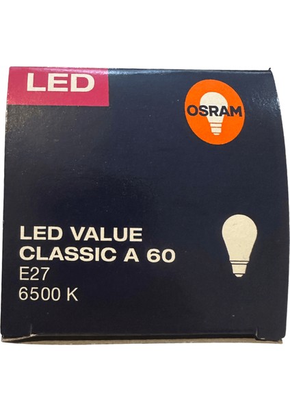 8.5W (60W) Beyaz Işık E27 Duylu Klasik LED Ampul (20 Adet)