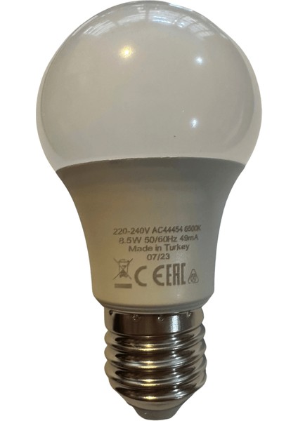 8.5W (60W) Beyaz Işık E27 Duylu Klasik LED Ampul (20 Adet)