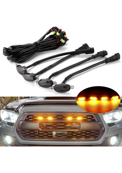4x Raptor Tarzı Füme Lens Amber LED Ön Izgara Ford F-150 F150 2009-2018 Için Çalışan Işıklar (Yurt Dışından)
