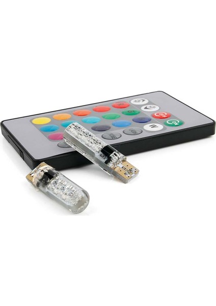 T10 5050 6smd Rgb 2 Adet LED Çok Renkli Işık Araba Kama Otomotiv Ampuller Flaş Uzaktan Kumanda (Yurt Dışından)