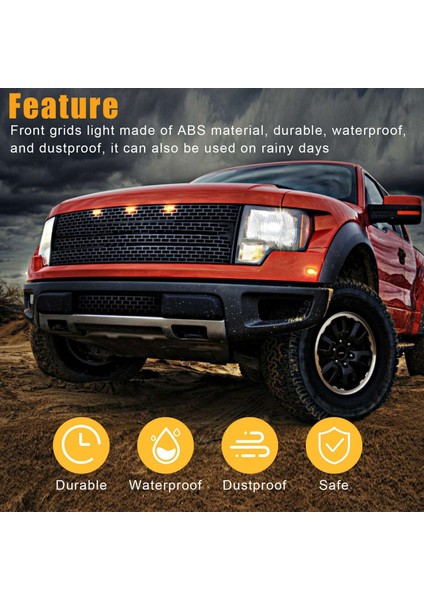 3x Füme Lens Amber LED Ön Izgara Çalışan Işıklar Ford F-150 Raptor Için Lambalar (Yurt Dışından) fırsatları