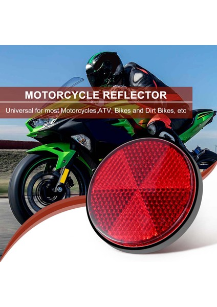2 Adet Yuvarlak Kırmızı Reflektör Evrensel Motosiklet Atv 5.6*0.8 cm (Yurt Dışından)