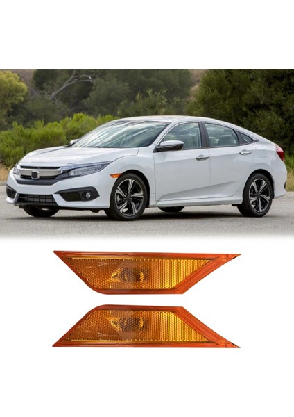 Yan Işaretleyici Dönüş Sinyali Işık Çamurluk Yan Yaprak Lamba Honda Civic 2016-2020 Için LED Ampul ile 34350TETH01 34300TETH01 (Yurt Dışından)