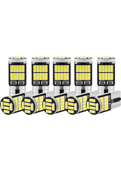 10 Adet W5W T10 LED Ampuller 4014 26SMD Araba Iç Dome Çatı Lambası Plaka Sinyal Lambası Kuyruk Kutusu Ampuller 12 V Beyaz Işık (Yurt Dışından)