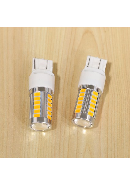 7443, T20 LED Ampüller Amber Sarı 900 Lümen Süper Parlak Dönüş Sinyalleri Işık Fren Stop Park Lambası Geri Vites Lambası Kuyruk Ampulü (2'li Paket) (Yurt Dışından) fırsatları