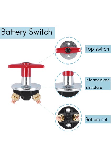 1500 Amp Sabit Anahtar Pil Izolatörü Kesilmiş Öldürme Anahtarı 12V / 24V Ağır Hizmet Tipi Elektrik Anahtarı (Yurt Dışından)