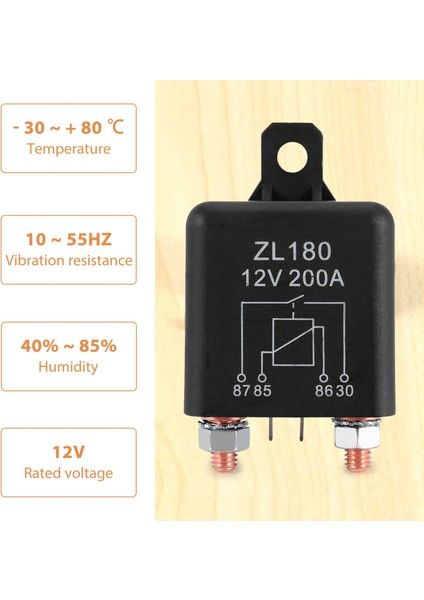 12 V 200A Röle Araba Kamyon Motor Otomobil Tekne Araba Marş Ağır Hizmet Bölünmüş Şarj ZL180 2 Pin Ayak Izi + 2 Terminal - [1 Takım] (Yurt Dışından)