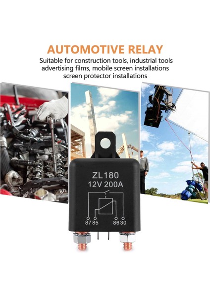 12 V 200A Röle Araba Kamyon Motor Otomobil Tekne Araba Marş Ağır Hizmet Bölünmüş Şarj ZL180 2 Pin Ayak Izi + 2 Terminal - [1 Takım] (Yurt Dışından)