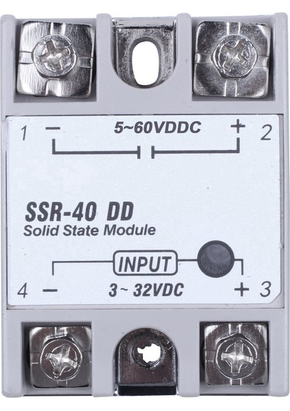 Tek Fazlı Solid State Röle Dc-Dc SSR-40DD 40A DC3-32V DC5-60V Beyaz+Gümüş (Yurt Dışından)