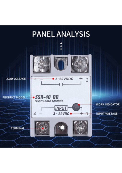 Tek Fazlı Solid State Röle Dc-Dc SSR-40DD 40A DC3-32V DC5-60V Beyaz+Gümüş (Yurt Dışından)