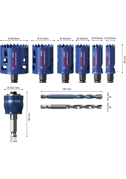 Expert 9 Parça Sert Malzemeleri Için Panç Seti 2608900446 fiyatları