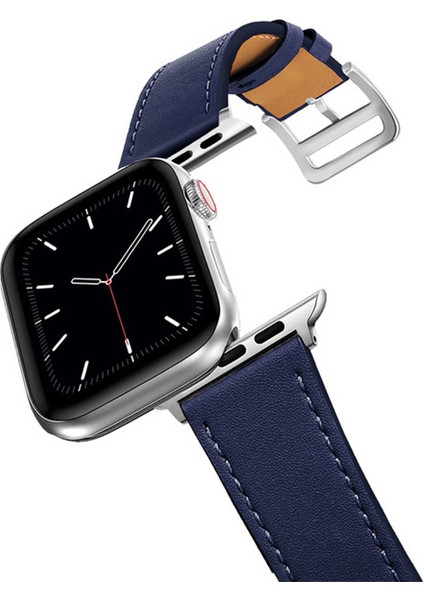 Apple Watch 7-8 45MM 6-5-4 44MM Single Coil Deri Kayış Kordon 3-2-1 42MM