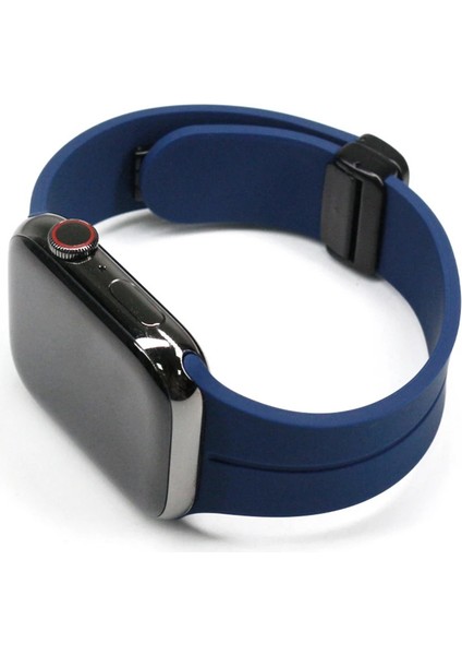 Apple Watch 7-8 41MM 6-5-4 40MM Manyetik Uçlu Silikon Kayış Kordon 3-2-1 38MM