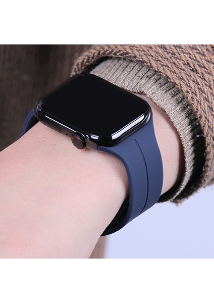 Apple Watch 7-8 41MM 6-5-4 40MM Manyetik Uçlu Silikon Kayış Kordon 3-2-1 38MM