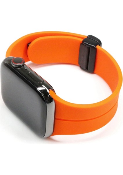 Apple Watch 7-8 41MM 6-5-4 40MM Manyetik Uçlu Silikon Kayış Kordon 3-2-1 38MM