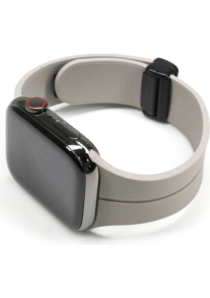 Apple Watch 7-8 41MM 6-5-4 40MM Manyetik Uçlu Silikon Kayış Kordon 3-2-1 38MM