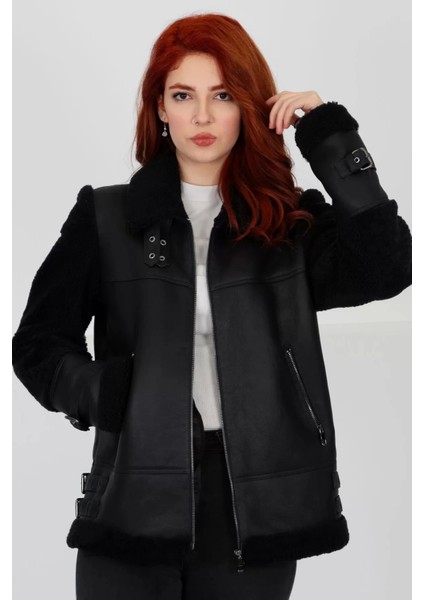 Hakiki Kürk Ceket Mont Yıldız Deri Arma Detaylı Lüx Hakiki Deri Mont, Ceket - 103822