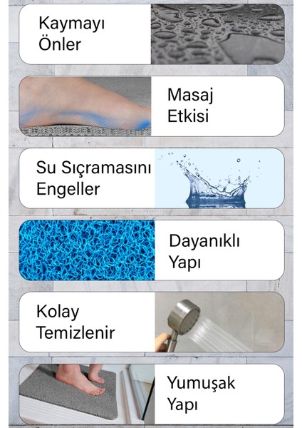 Yuvarlak Banyo Paspası Kaymaz Taban Su Emici Paspas Islak Zemin Hijyenik Paspas 50X50