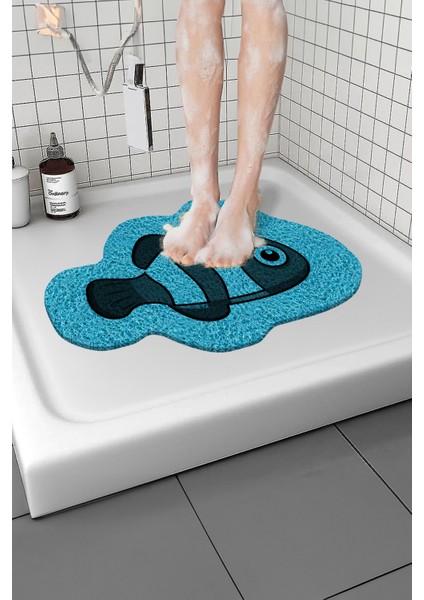 Balık Banyo Paspası Kaymaz Taban Yumuşak Esnek Paspas Islak Zemin Hijyenik Paspas (40X60 Cm)