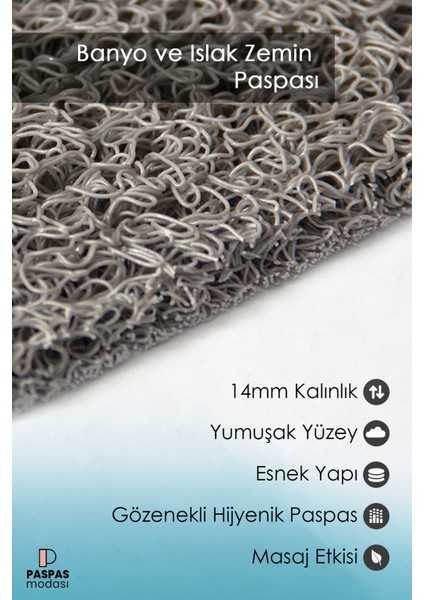 Kare Banyo Paspası Kaymaz Yumuşak Esnek Paspas Islak Zemin Hijyenik Paspas (50X50 Cm)