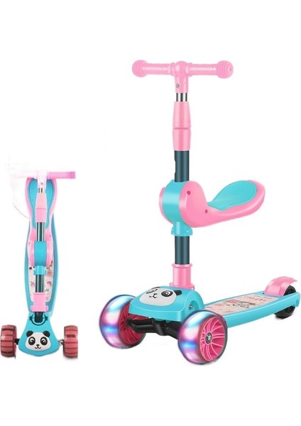 Çocuk Scooter'ı Çocuk Kaydırağı, Üçü Bir Arada Oturabilir ve Binebilir (Yurt Dışından)