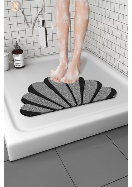 Deniz Kabuğu Banyo Paspası Kaymaz Taban Yumuşak Esnek Paspas Islak Zemin Hijyenik Paspas (40X60 Cm)