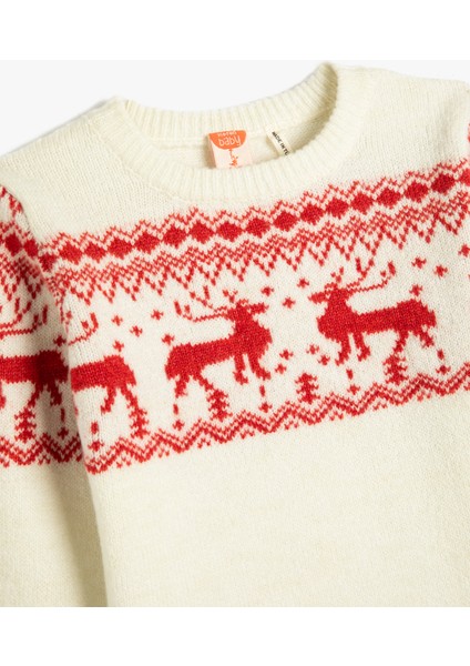 Kazak Geyik Desenli Yuvarlak Yaka Yumuşak Dokulu modelleri