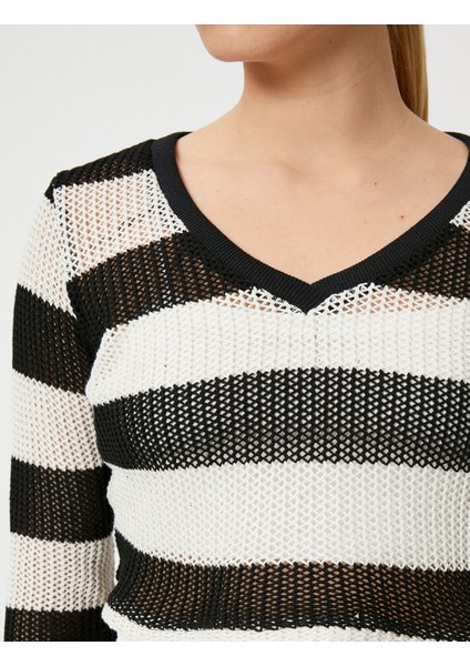 Crop Kazak V Yaka Uzun Kollu indirimleri