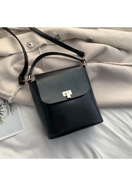 Omuz Kızlar Pure Color Deri Crossbody Kadın Siyah Çanta (Yurt Dışından) fiyatları