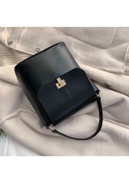 Omuz Kızlar Pure Color Deri Crossbody Kadın Siyah Çanta (Yurt Dışından) modelleri