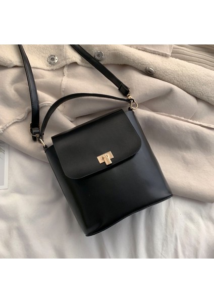 Omuz Kızlar Pure Color Deri Crossbody Kadın Siyah Çanta (Yurt Dışından) fırsatları