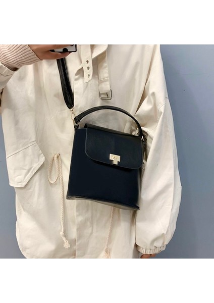 Omuz Kızlar Pure Color Deri Crossbody Kadın Siyah Çanta (Yurt Dışından) indirimleri