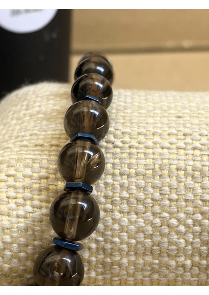 Dumanlı Kuvars Doğal Taş Bileklik 8mm Mühürlü modelleri