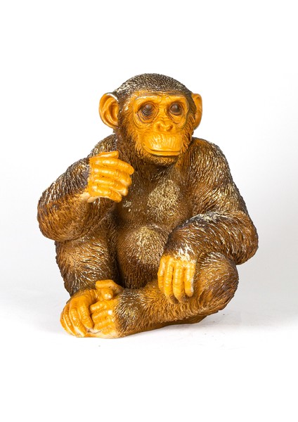 Büyük Şempanze Biblo Kahverengi 33X37X25 Cm.