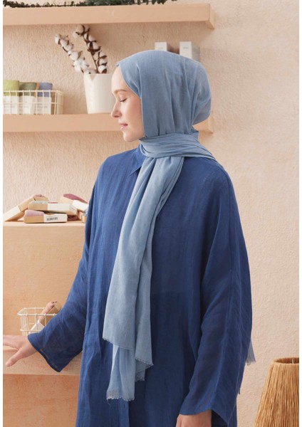 Soluk Efektli Vual Şal Gök Mavi fiyatları