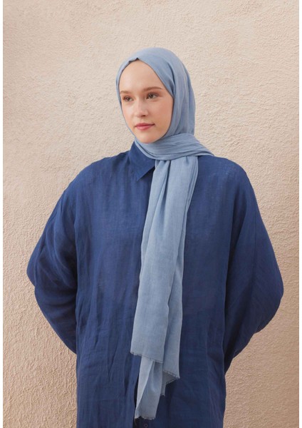 Soluk Efektli Vual Şal Gök Mavi modelleri