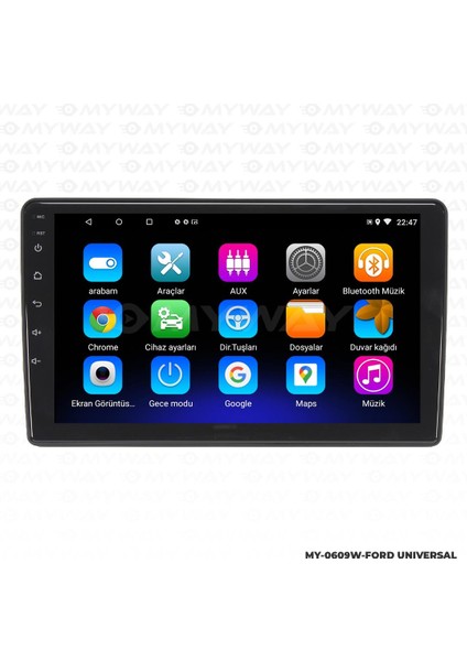 Ford Fusion Android 12 Multimedya Carplay 2gb RAM+32GB HDD 2006-2011 Navigasyon Ekran