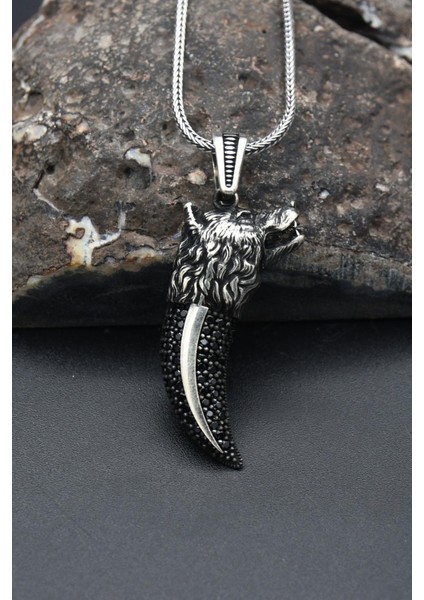 Gümüş Kurt Dişi 925 Ayar Erkek Gümüş Kolye Zincir fiyatları