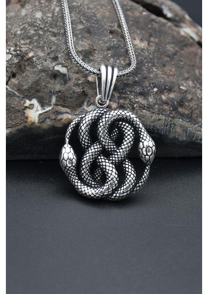 Gümüş Kobra Yılan Modelı 925 Ayar Erkek Gümüş Kolye Zincir fırsatları