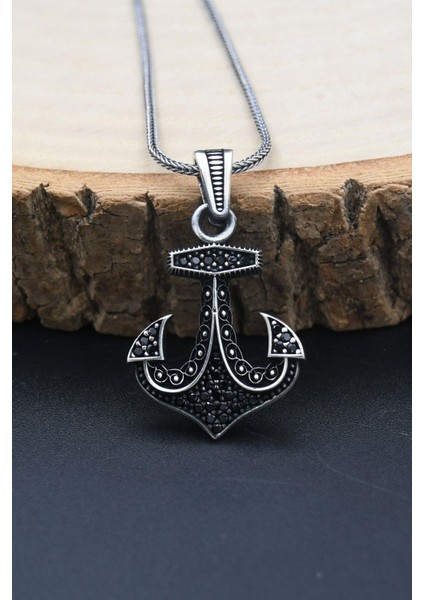 Gümüş Çapa Modelı 925 Ayar Erkek Gümüş Kolye Zincir indirimleri