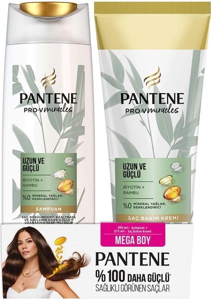 Pro-V miracles Bambu Uzun ve Güçlü 400 ml Şampuan + 275 ml Saç Bakım Kremi