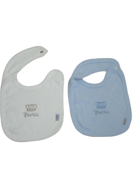 2 Adet Erkek Bebek Primce Nakışlı Jakarlı Önlük