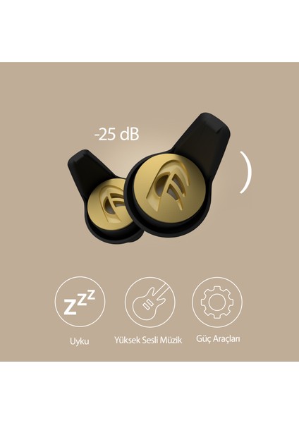Ear Filter Uyku için Kulak Tıkacı -25 dB Tıbbi Kalite Patentli Membran Filtre, 4 Boyut Tıpa