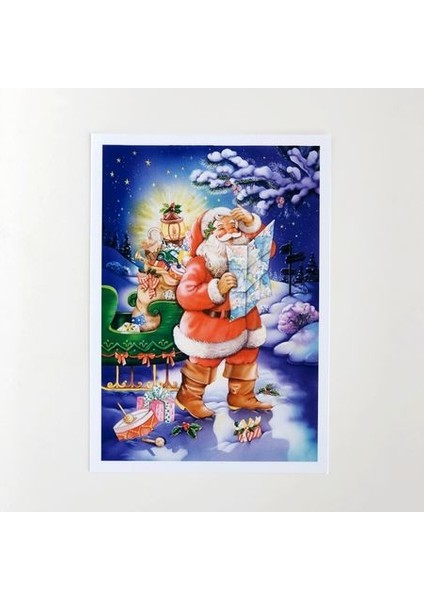 Yılbaşı Hediyeleri-Kartpostal Serisi N009 Gezgin Noel Baba Hediye Kartpostal